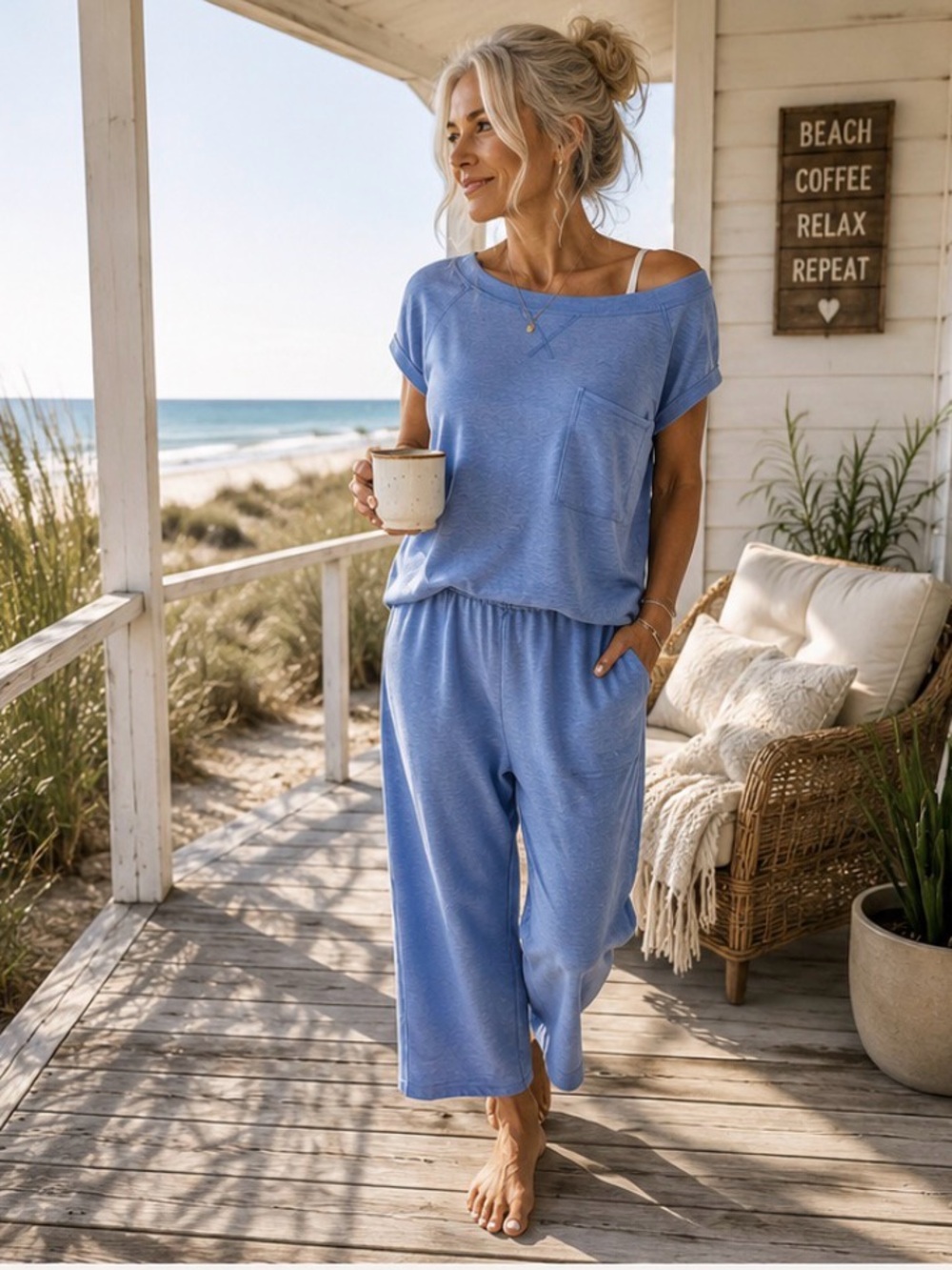 Free People Movement. One to Beat Set in Riviera Blue. XS